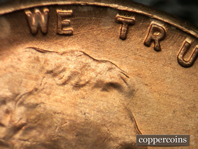 Die-stage B marker on 1949D•1MM•023 (1949 Repunched Mint Mark).