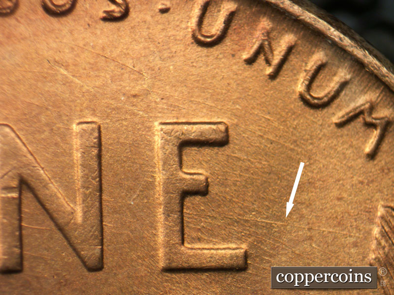Die-stage B marker on 1949D•1MM•023 (1949 Repunched Mint Mark).