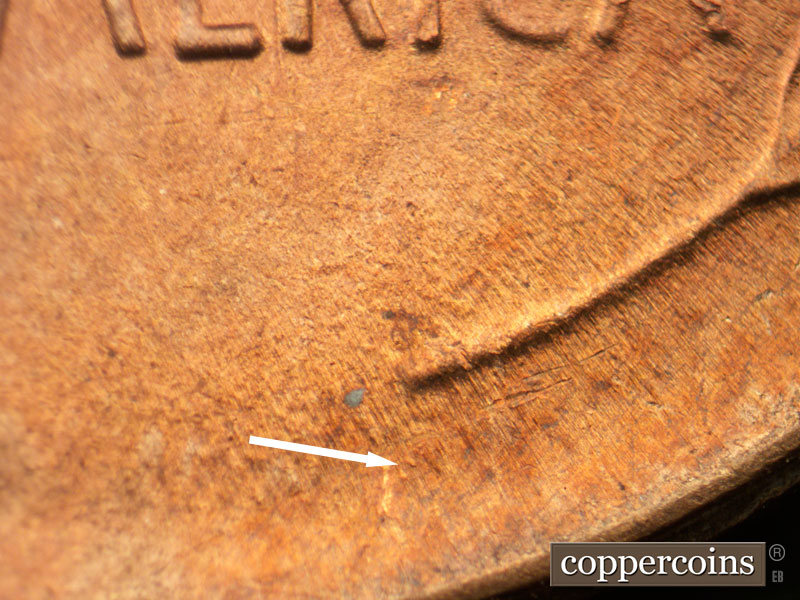 Die-stage C marker on 1949D•1MM•026 (1949 Repunched Mint Mark).