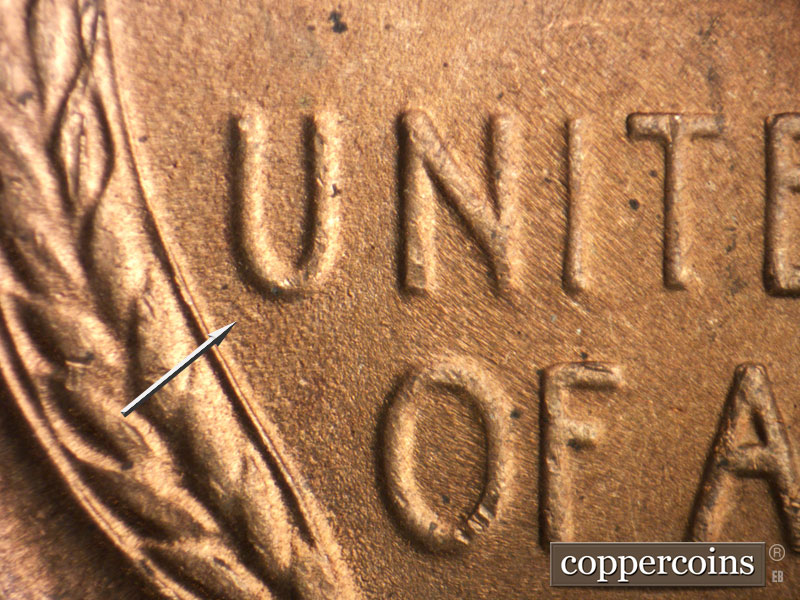 Die-stage C marker on 1949D•1MM•028 (1949 Repunched Mint Mark).