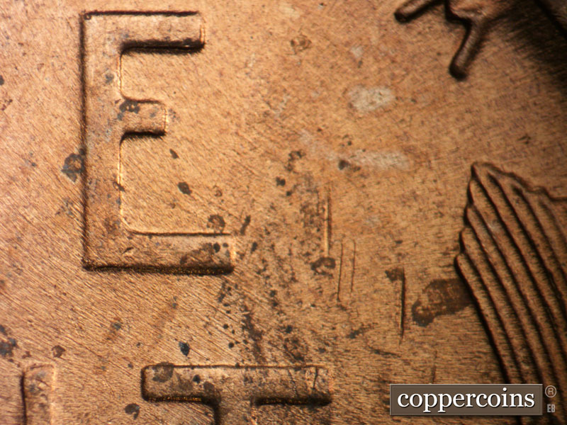 Die-stage C marker on 1949D•1MM•029 (1949 Repunched Mint Mark).