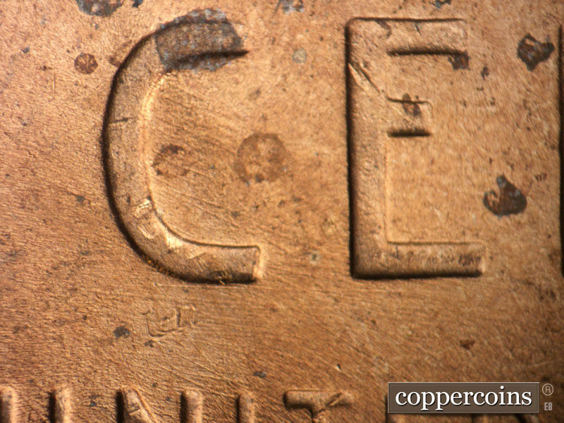 Die-stage C marker on 1949D•1MM•029 (1949 Repunched Mint Mark).