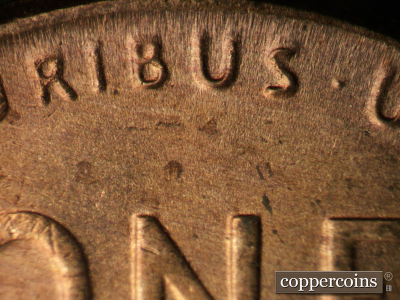 Die-stage B marker on 1949D•1MM•032 (1949 Repunched Mint Mark).