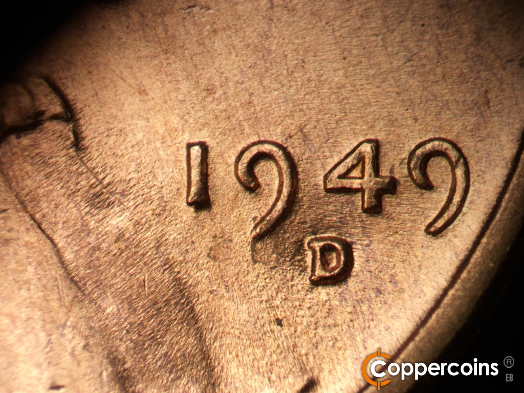 Die-stage B marker on 1949D•1MM•039 showing Date for reference.