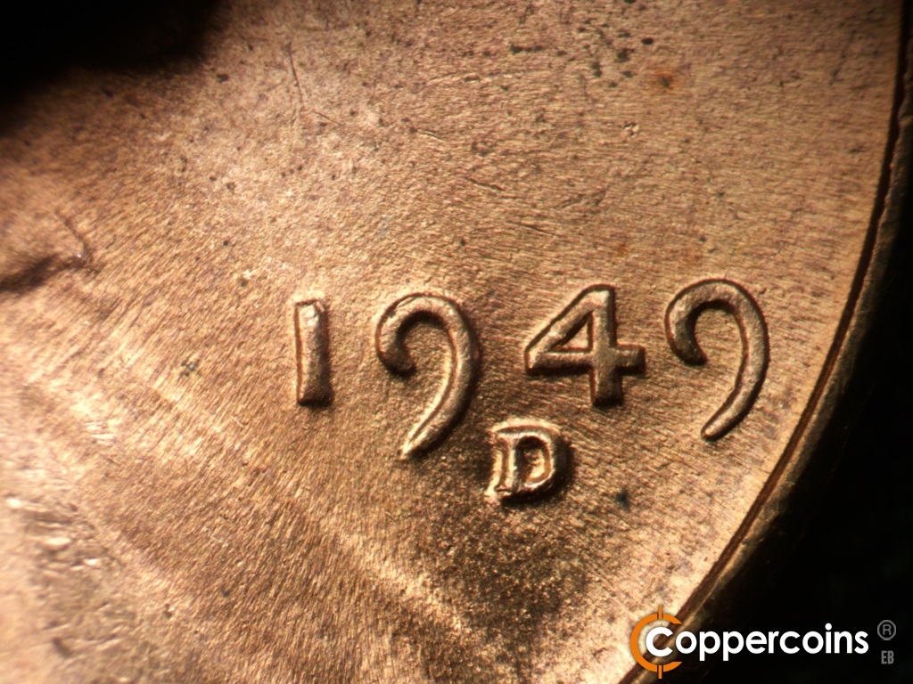 Die-stage B marker on 1949D•1MM•040 showing Date for reference.