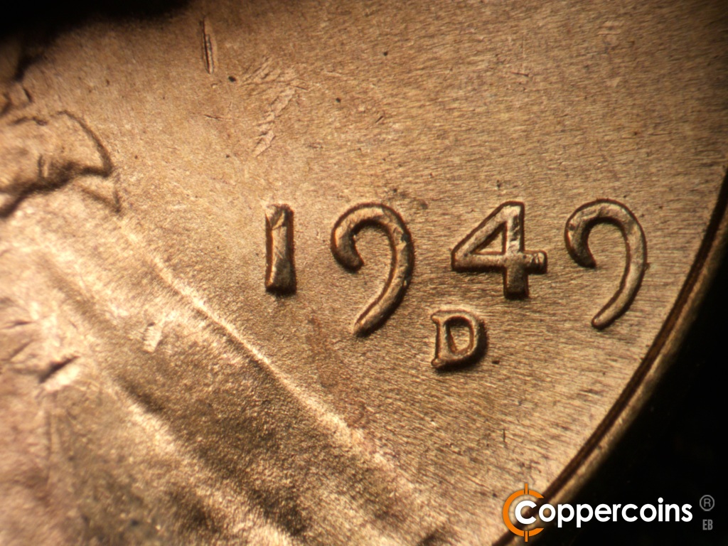 Die-stage B marker on 1949D•1MM•041 showing Date for reference.