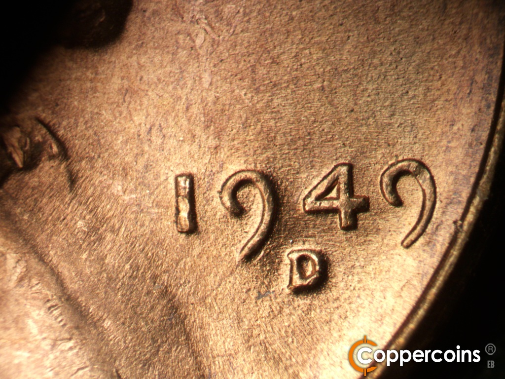 Die-stage C marker on 1949D•1MM•042 showing Date for reference.