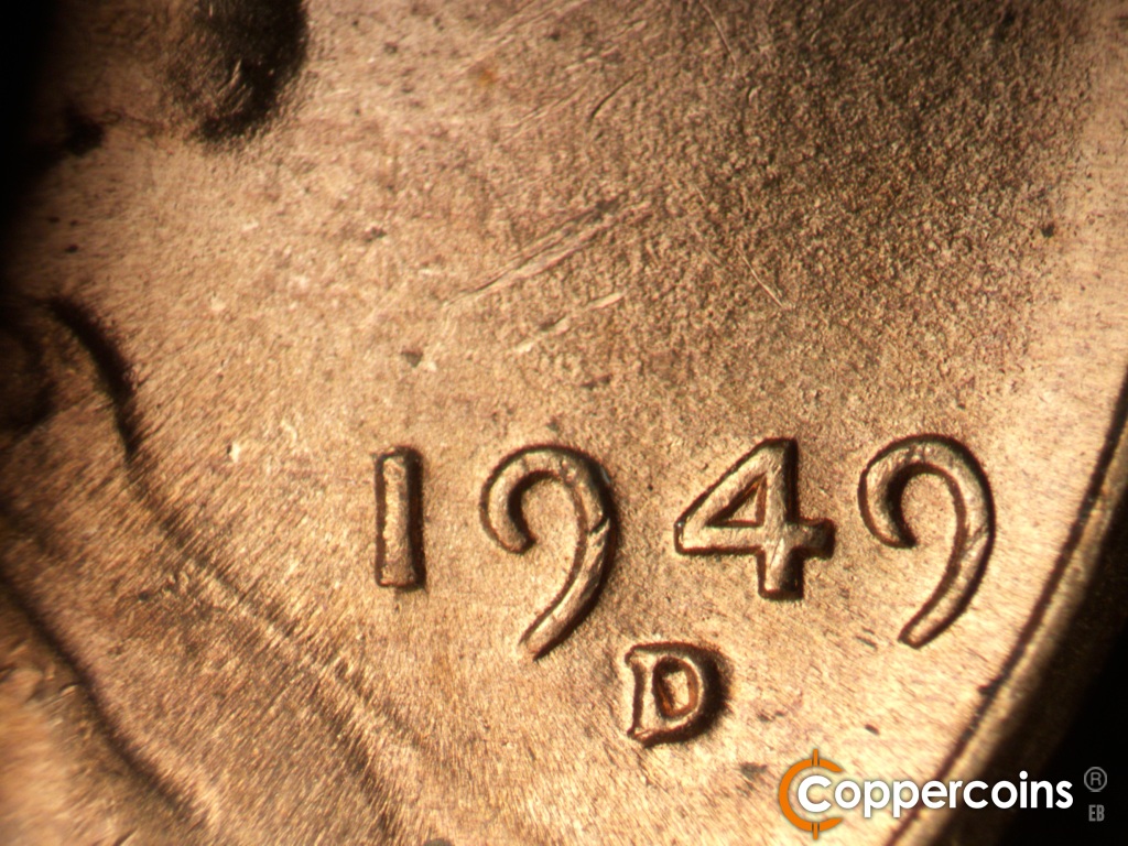 Die-stage B marker on 1949D•1MM•043 showing Date for reference.