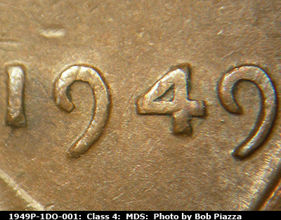 1949 Lincoln cent obverse, CopperCoins die 1949P•1DO•001.