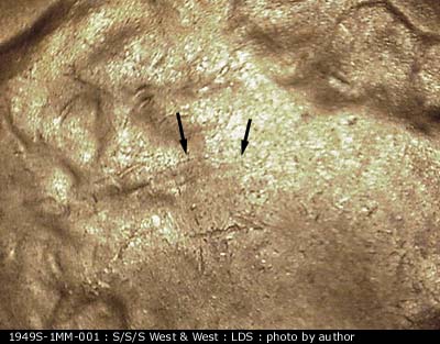 Die-stage C marker on 1949S•1MM•001 (1949 Repunched Mint Mark).