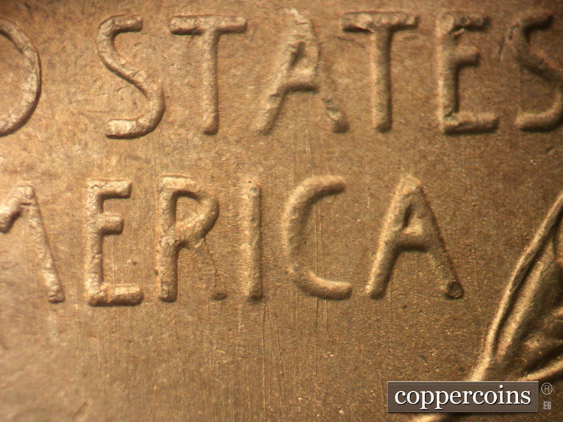 Die-stage B marker on 1949S•1MM•005 (1949 Repunched Mint Mark).
