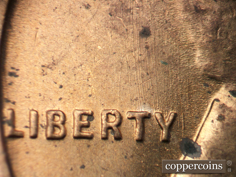 Die-stage B marker on 1949S•1MM•006 (1949 Repunched Mint Mark).