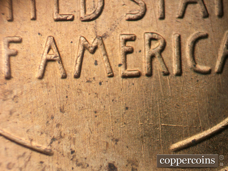 Die-stage B marker on 1949S•1MM•006 (1949 Repunched Mint Mark).