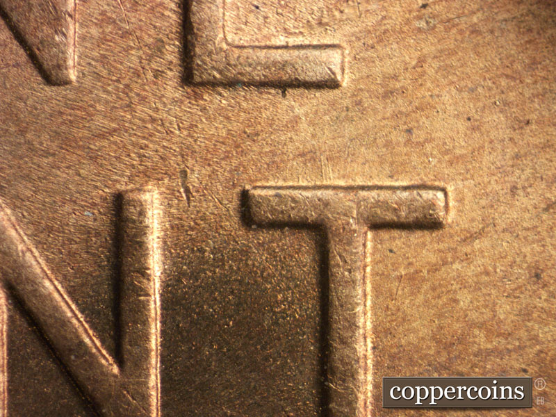 Die-stage B marker on 1949S•1MM•027 (1949 Repunched Mint Mark).