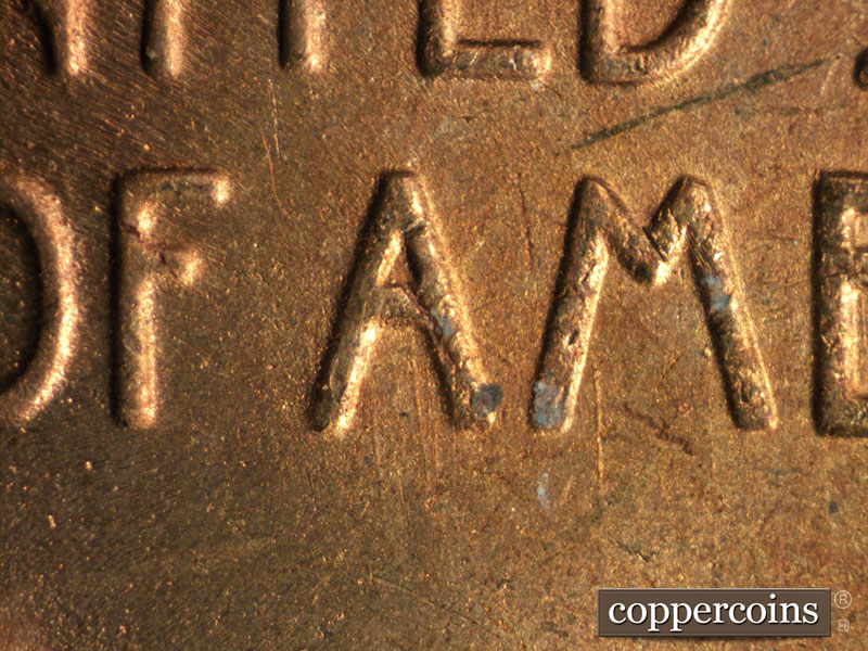 Die-stage B marker on 1949S•1MM•029 (1949 Repunched Mint Mark).