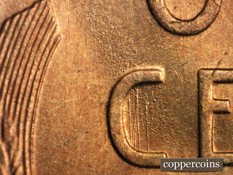 Die-stage B marker on 1949S•1MM•029 (1949 Repunched Mint Mark).