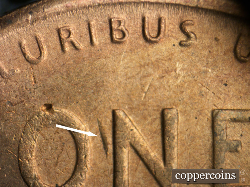 Die-stage C marker on 1949S•1MM•029 (1949 Repunched Mint Mark).