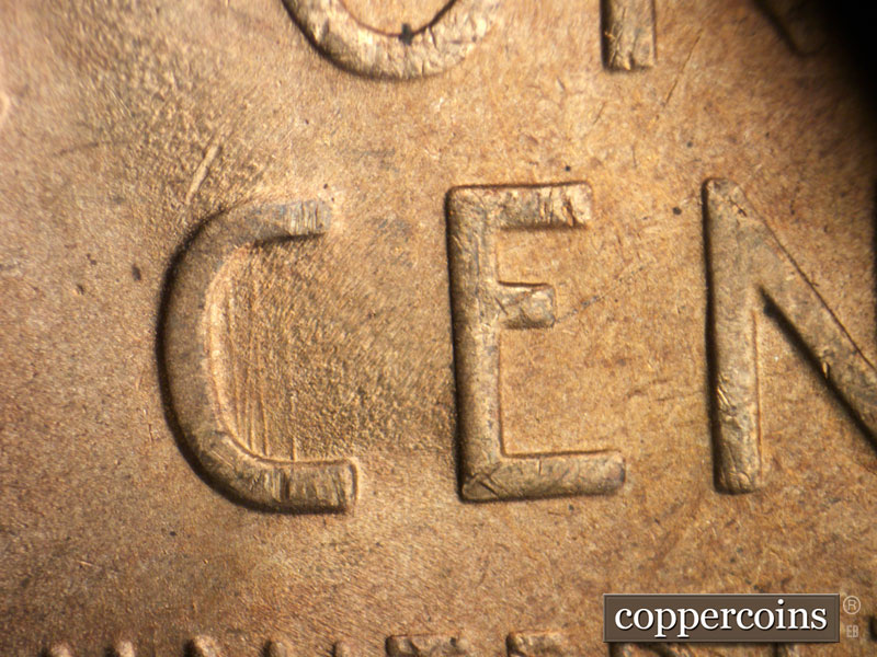 Die-stage C marker on 1949S•1MM•029 (1949 Repunched Mint Mark).