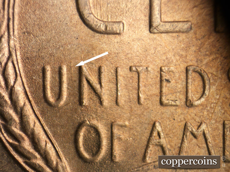 Die-stage C marker on 1949S•1MM•029 (1949 Repunched Mint Mark).