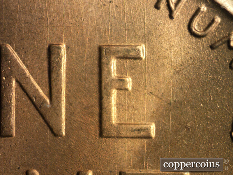 Die-stage B marker on 1949S•1MM•030 (1949 Repunched Mint Mark).