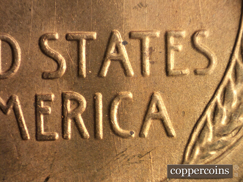 Die-stage B marker on 1949S•1MM•030 (1949 Repunched Mint Mark).