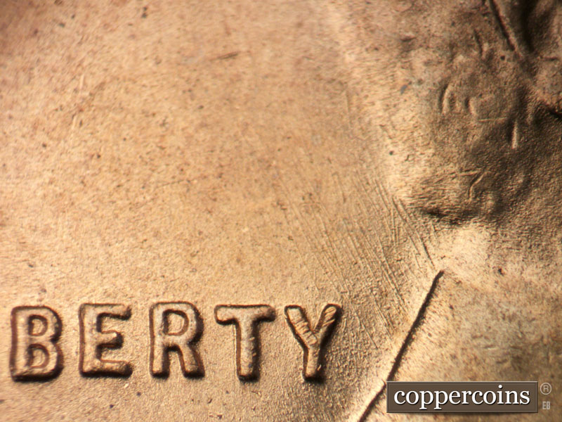 Die-stage B marker on 1949S•1MM•031 (1949 Repunched Mint Mark).
