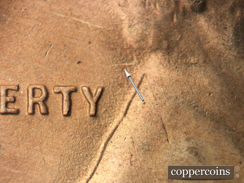 Die-stage C marker on 1949S•1MM•031 (1949 Repunched Mint Mark).