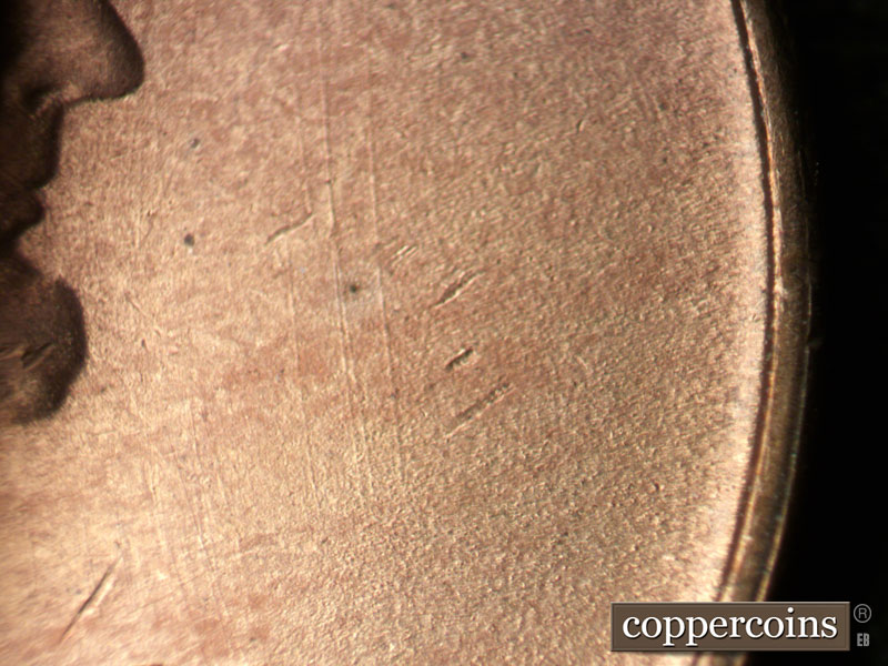 Die-stage B marker on 1949S•1MM•032 (1949 Repunched Mint Mark).