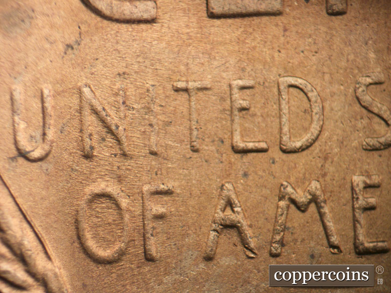 Die-stage C marker on 1949S•1MM•032 (1949 Repunched Mint Mark).