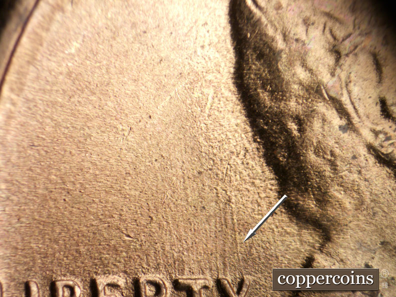 Die-stage C marker on 1949S•1MM•033 (1949 Repunched Mint Mark).