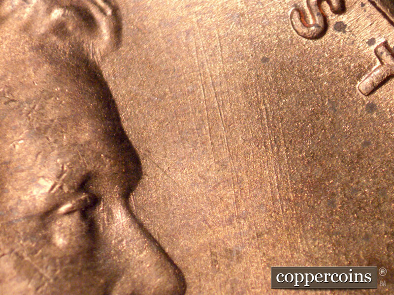 Die-stage B marker on 1949S•1MM•037 (1949 Repunched Mint Mark).
