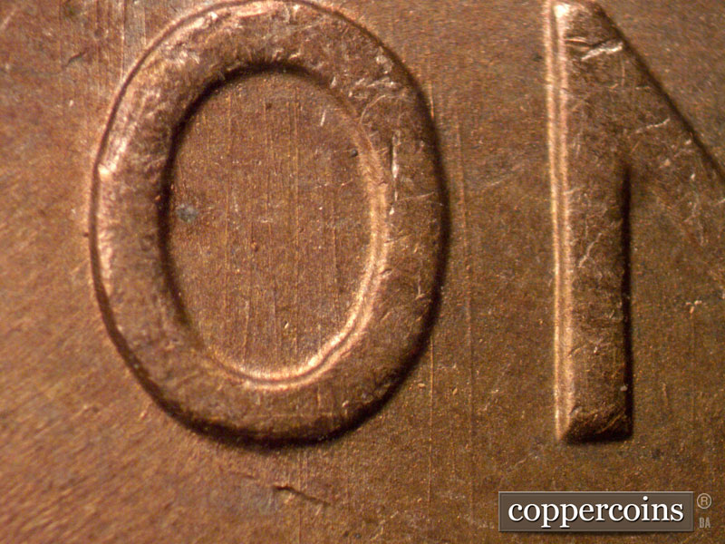 Die-stage B marker on 1949S•1MM•037 (1949 Repunched Mint Mark).