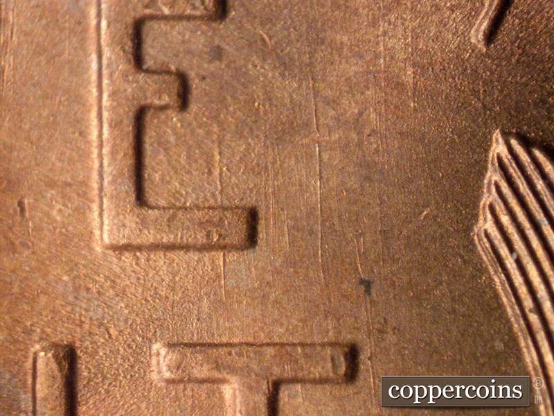 Die-stage B marker on 1949S•1MM•037 (1949 Repunched Mint Mark).