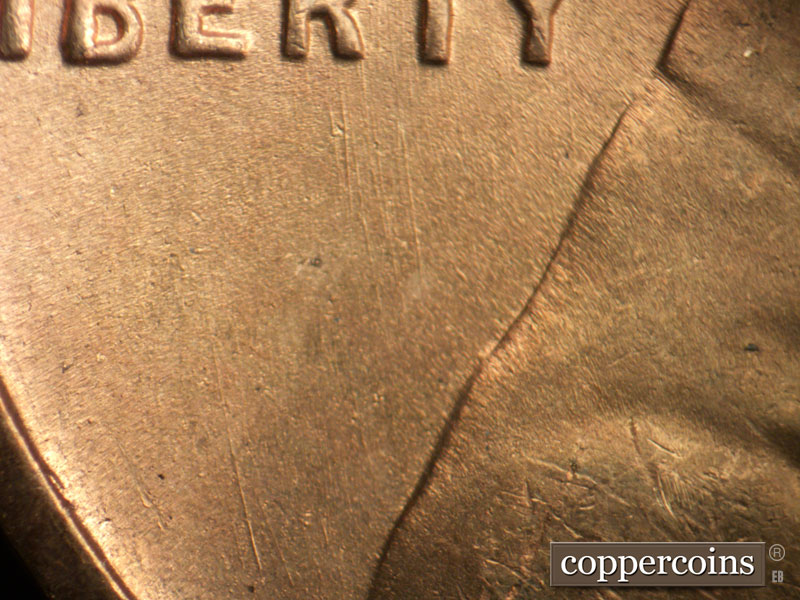 Die-stage B marker on 1949S•1MM•038 (1949 Repunched Mint Mark).