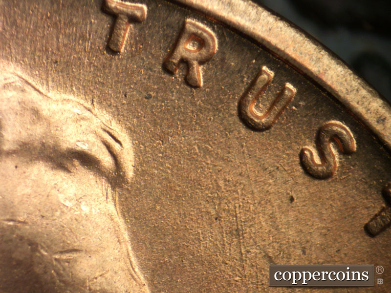 Die-stage B marker on 1949S•1MM•038 (1949 Repunched Mint Mark).