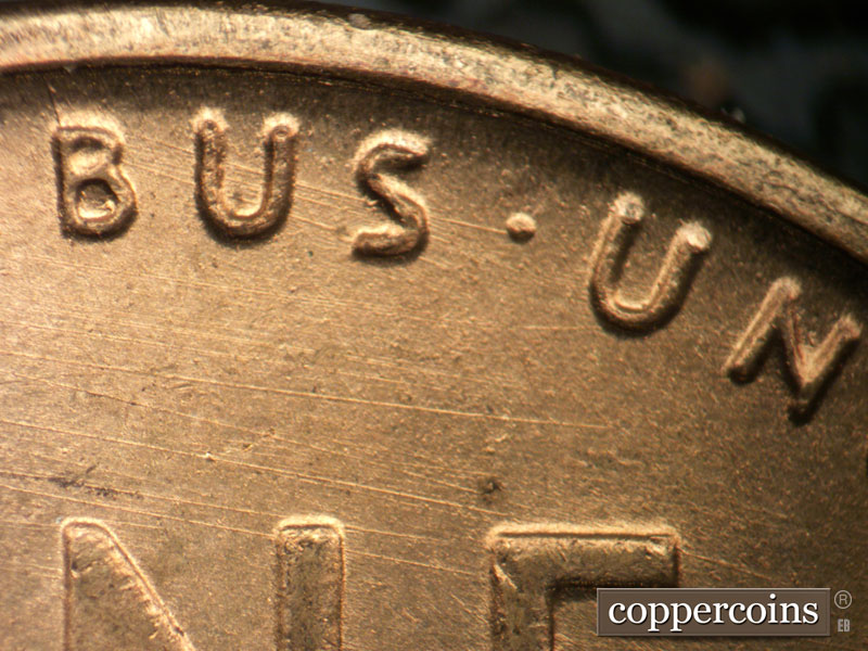 Die-stage B marker on 1949S•1MM•038 (1949 Repunched Mint Mark).