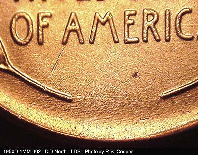 Die-stage C marker on 1950D•1MM•002 (1950 Repunched Mint Mark).