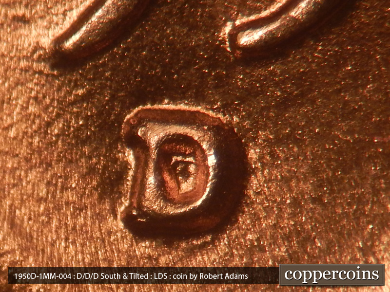 Die-stage C marker on 1950D•1MM•004 (1950 Repunched Mint Mark).