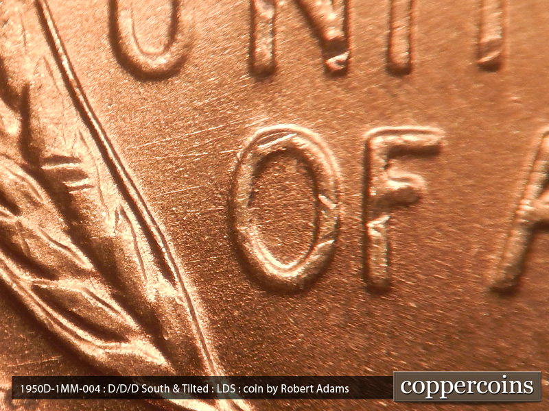 Die-stage C marker on 1950D•1MM•004 (1950 Repunched Mint Mark).