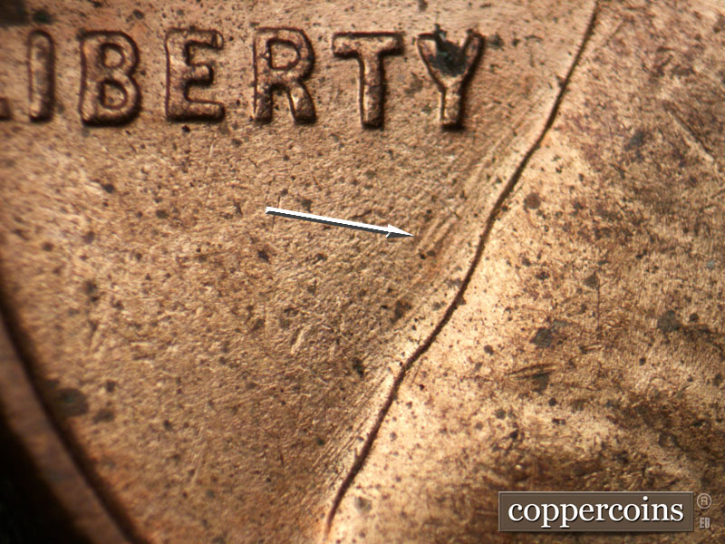 Die-stage C marker on 1950D•1MM•017 (1950 Repunched Mint Mark).