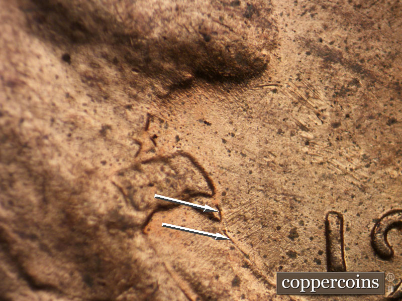 Die-stage C marker on 1950D•1MM•017 (1950 Repunched Mint Mark).