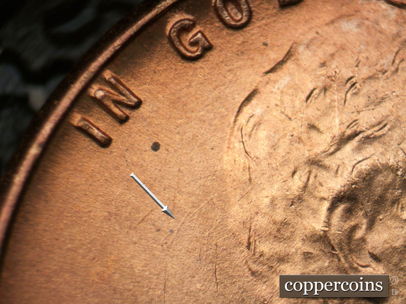 Die-stage B marker on 1950D•1MM•018 (1950 Repunched Mint Mark).