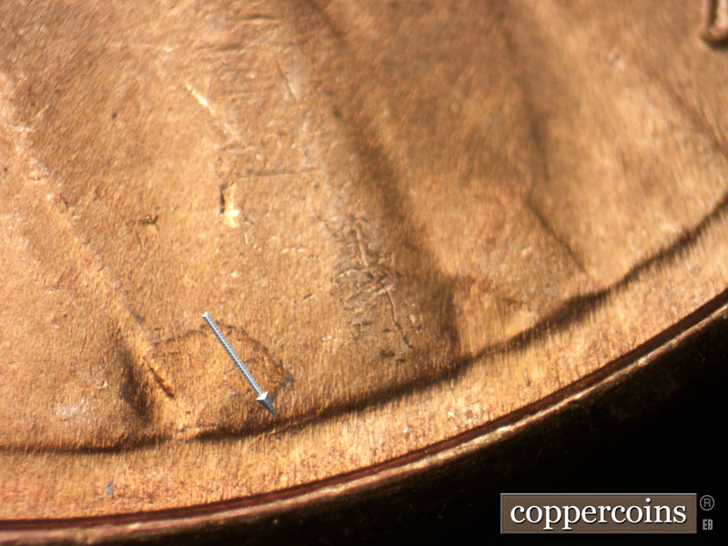 Die-stage C marker on 1950D•1MM•019 (1950 Repunched Mint Mark).