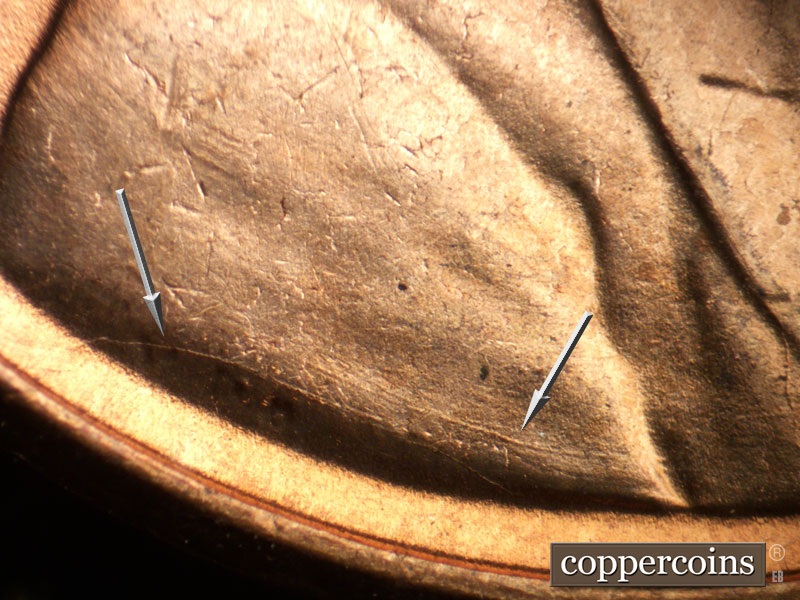 Die-stage C marker on 1950D•1MM•020 (1950 Repunched Mint Mark).