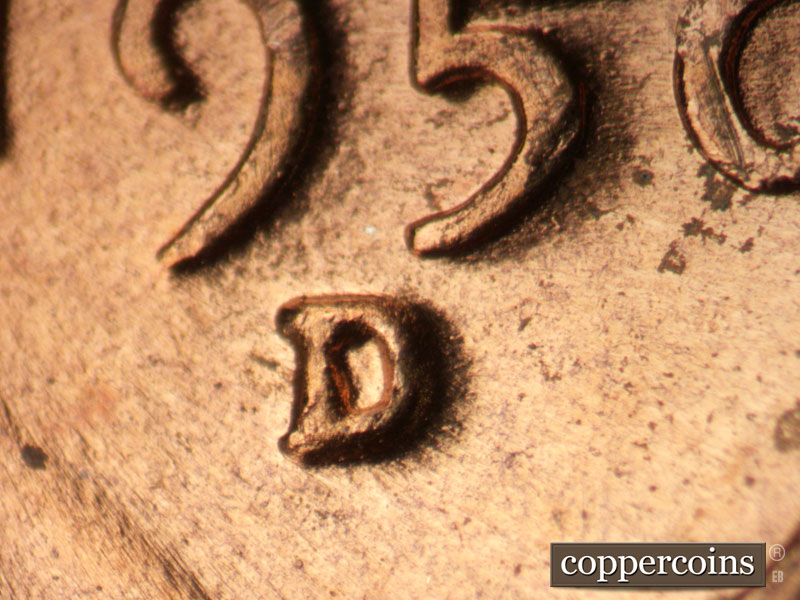 Die-stage C marker on 1950D•1MM•023 (1950 Repunched Mint Mark).