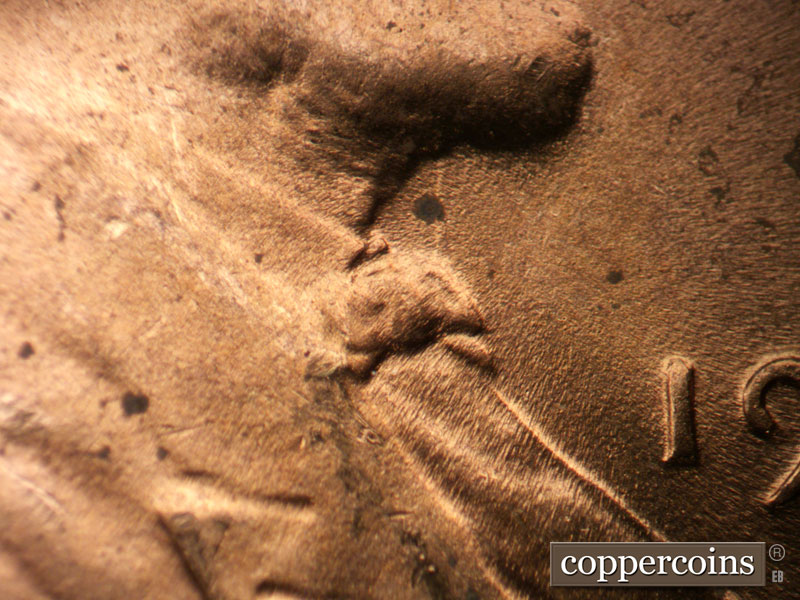 Die-stage C marker on 1950D•1MM•023 (1950 Repunched Mint Mark).