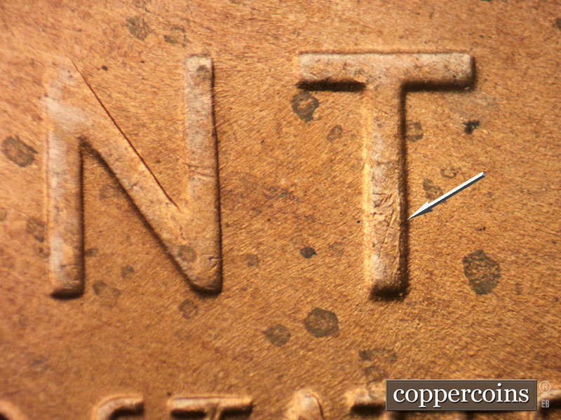 Die-stage C marker on 1950D•1MM•025 (1950 Repunched Mint Mark).