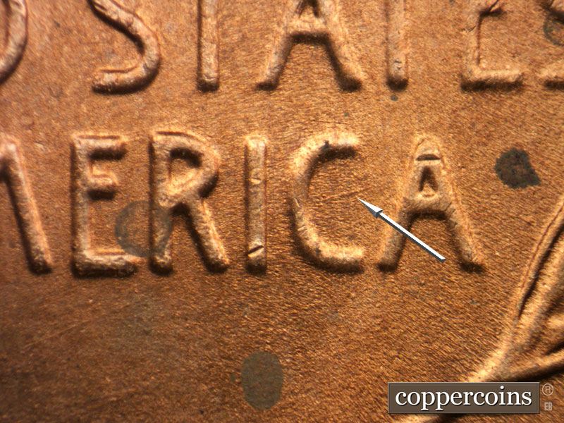 Die-stage C marker on 1950D•1MM•027 (1950 Repunched Mint Mark).