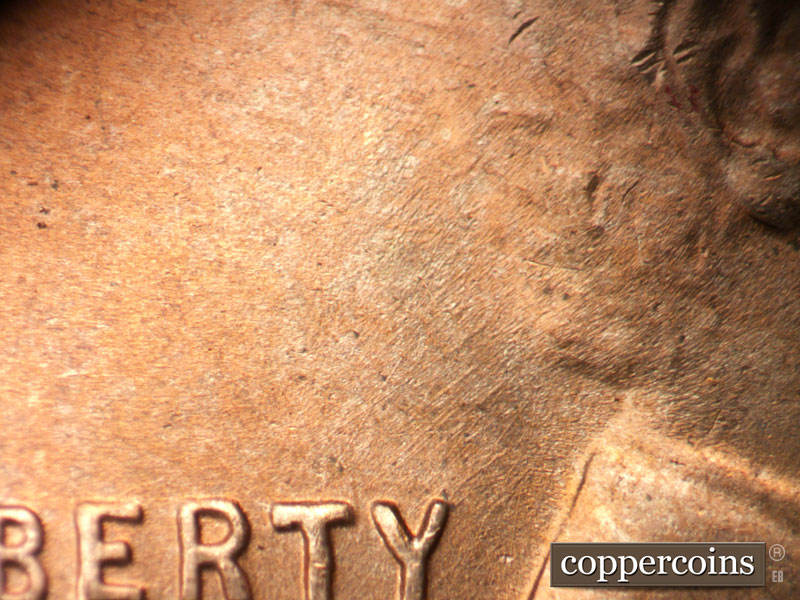 Die-stage B marker on 1950D•1MM•030 (1950 Repunched Mint Mark).