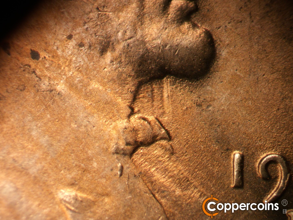 Die-stage C marker on 1950D•1MM•040 (1950 Repunched Mint Mark).